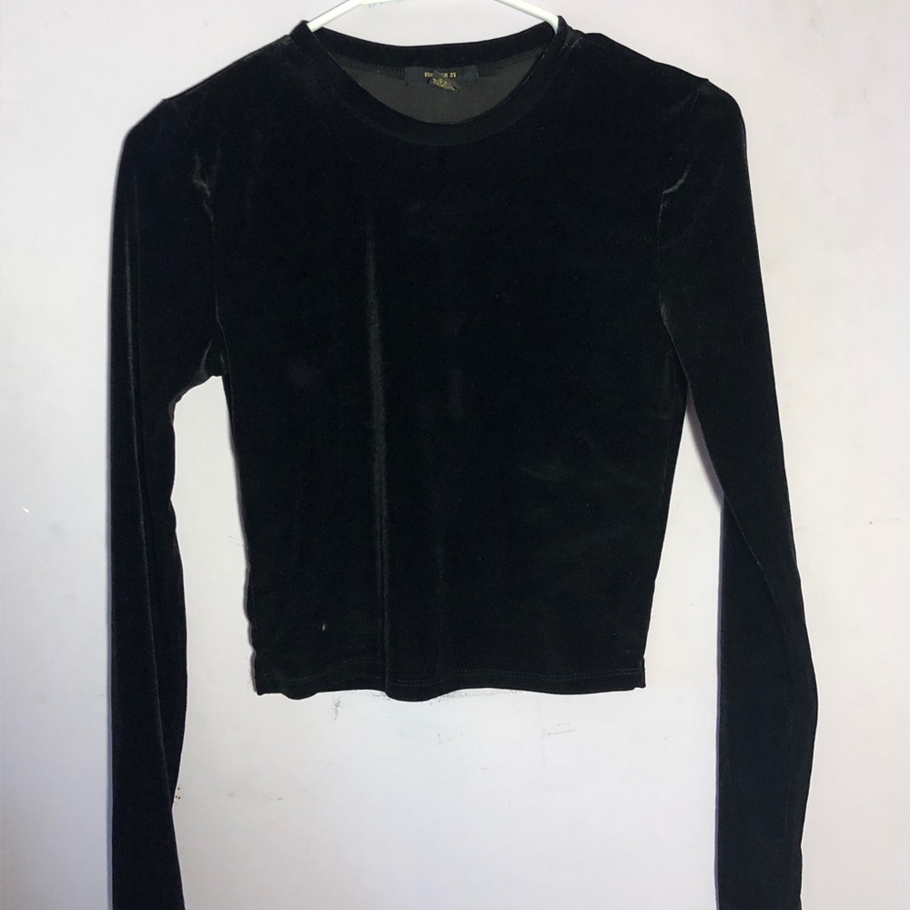 Black velvet crop top